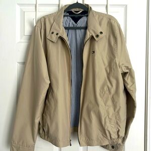 Tommy Hilfiger Vintage Tan Windbreaker Jacket EUC
